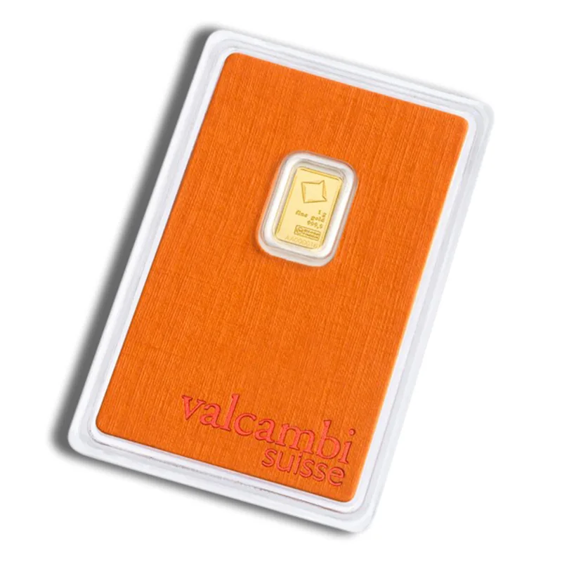 1 gram Gold Bar - Valcambi (Carded) — Gold bullion from Standard Bullion
