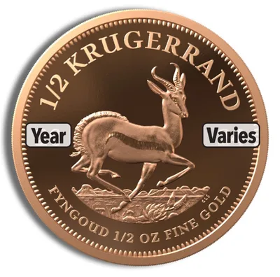 1/2 oz Gold Krugerrand (Year Varies) — Gold bullion from Standard Bullion