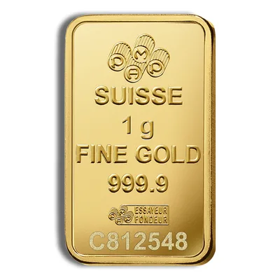 1 gram Gold Bar - PAMP Fortuna (Carded) — detail view