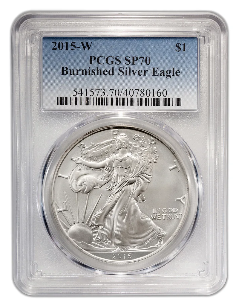 2015-W Burnished Silver Eagle PCGS SP70 — Silver bullion from Standard Bullion