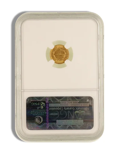 <body> Gold Liberty Type 1 - NGC MS63 — reverse view