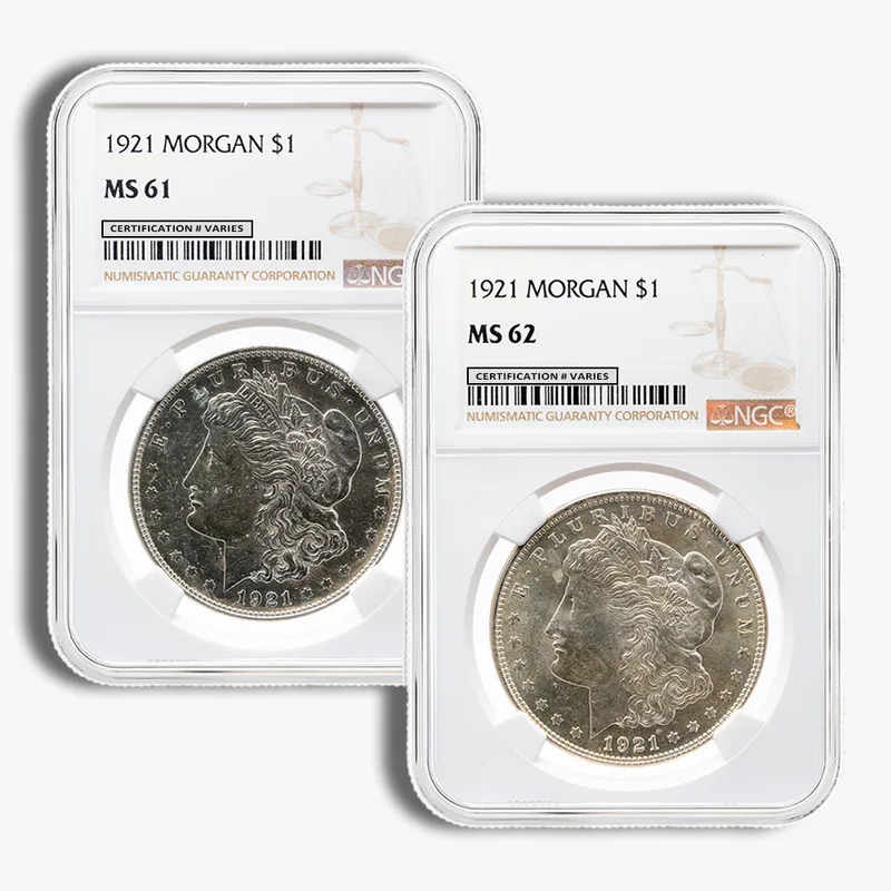 1921 Morgan Dollar - NGC MS60-MS62 — Silver bullion from Standard Bullion