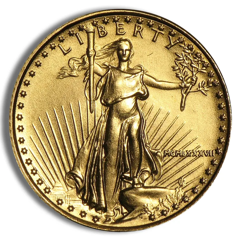 1987 1/10 oz Gold Eagle - BU (MCMLXXXVII) — Gold bullion from Standard Bullion