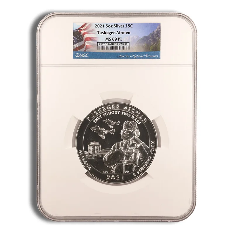 2021 5 oz ATB Tuskegee Airmen Silver Coin NGC MS69PL — Silver bullion from Standard Bullion