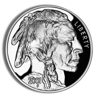 2001-P <body> Silver Buffalo Commem - Proof (w/Box & COA) — reverse view