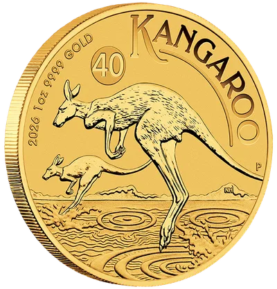 2026 1 oz Australian Kangaroo Gold Coin — packaging view