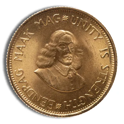 South Africa 2 Rand Gold Coin — reverse view