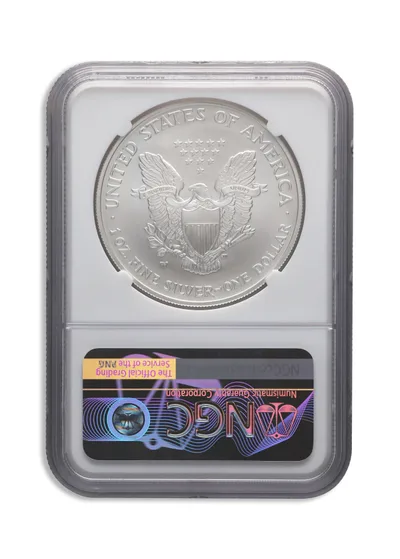2007-W Burnished Silver Eagle NGC MS70 ER — reverse view