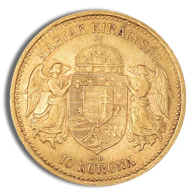 Hungary 10 Korona Gold Coin — reverse view