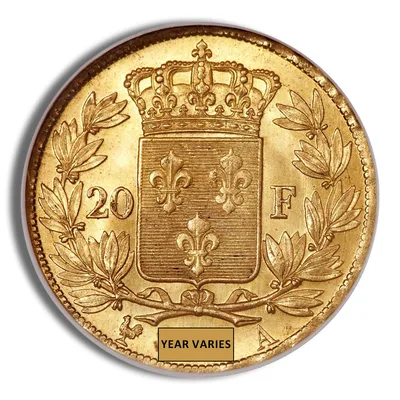 France Gold 20 Francs - Louis XVIII (1816-1824) — reverse view