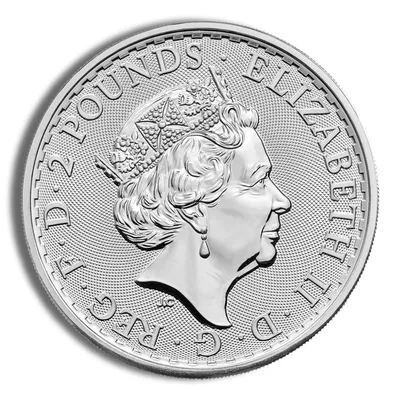 1 oz Great Britain Silver Britannia .999 (Year Varies) — reverse view