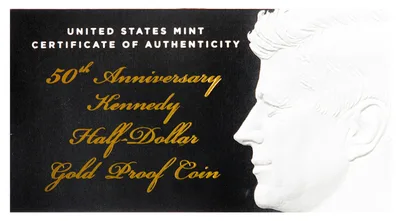 2014-W 3/4 oz JFK Half Dollar Gold Coin (Box & COA) — detail view
