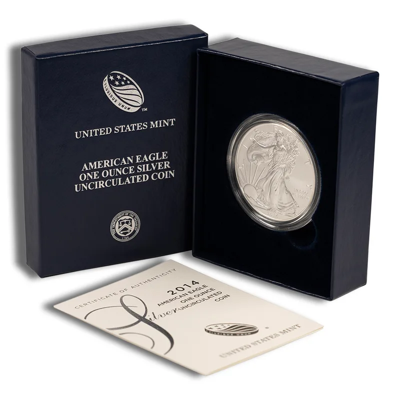2014-W Burnished Silver Eagle with Box & COA — Silver bullion from Standard Bullion