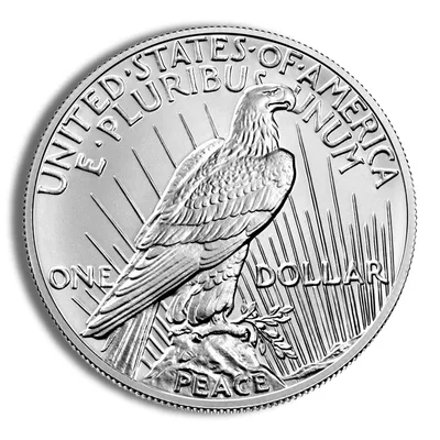 2021-P Peace Silver Dollar w/Box & COA — reverse view