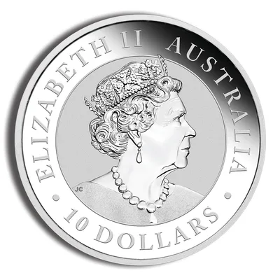 Australian Silver Kookaburra - 10 oz - BU (Year Varies) — reverse view