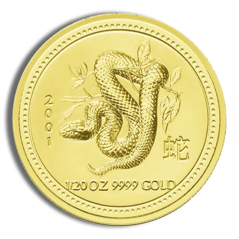 2001 1/20 oz Australia Gold Lunar Snake BU - Series I — Gold bullion from Standard Bullion