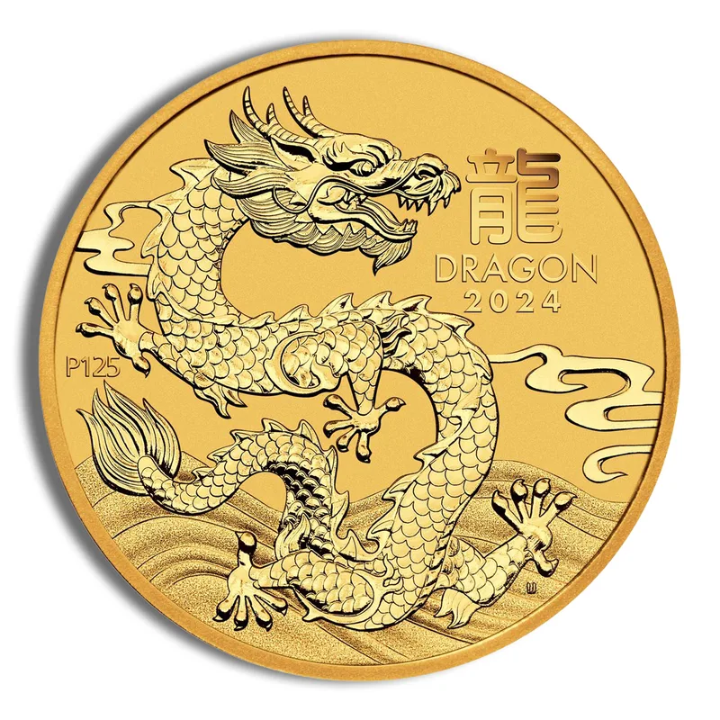 2024 1/2 oz Australia Gold Lunar Dragon BU - Series III — Gold bullion from Standard Bullion