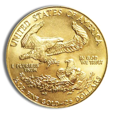 1986 1/2 oz Gold Eagle - BU (MCMLXXXVI) — reverse view