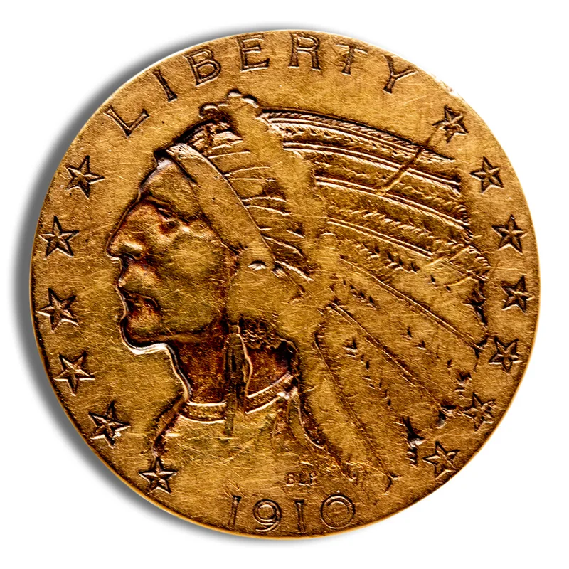$5 Gold Indian Half Eagle - Any Grade — Gold bullion from Standard Bullion