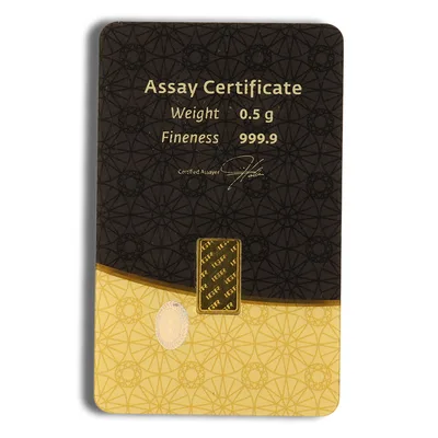 1/2 gram Gold Bar - Brand Varies — reverse view