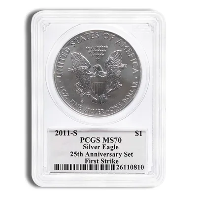 2011 Silver Eagle PCGS MS70 First Strike — reverse view