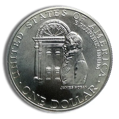 1992-D <body> White House Silver Commem - BU — reverse view