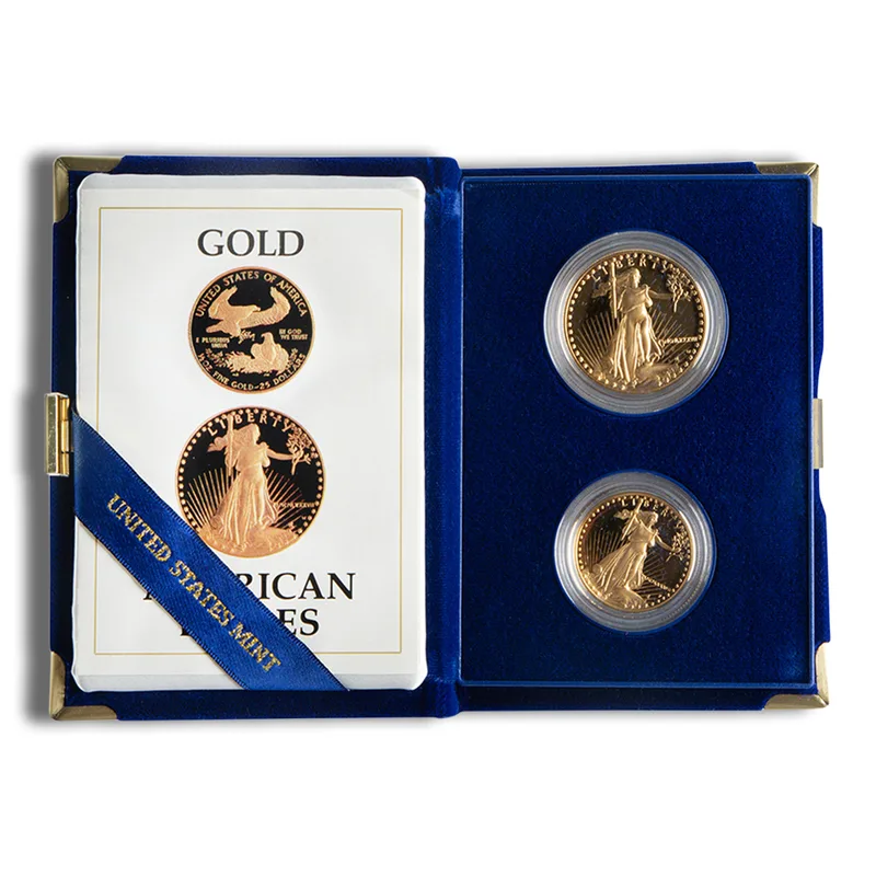 1987 Two Coin Proof Gold Eagle Set - Box/COA — Gold bullion from Standard Bullion