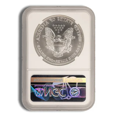 1999 Silver Eagle NGC MS70 — reverse view