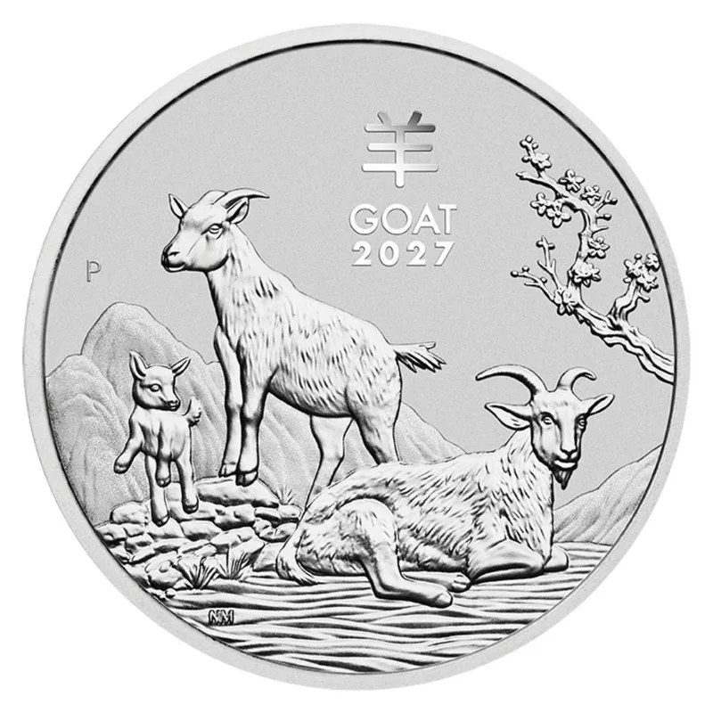 2027 1/2 oz Australia Silver Lunar Goat BU - Series III — Silver bullion from Standard Bullion