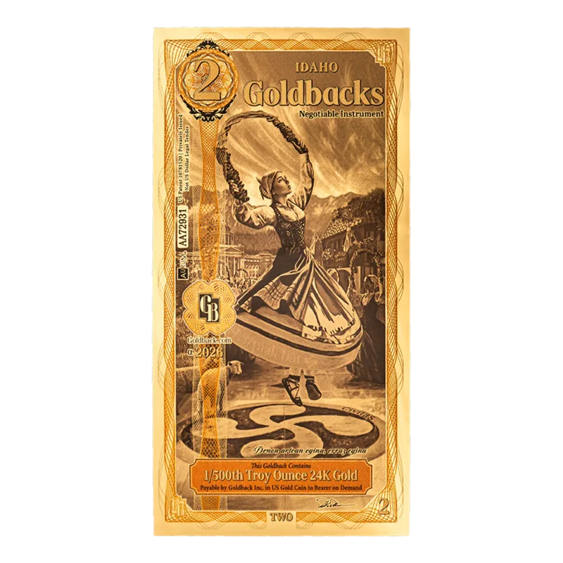 Idaho 2 Goldback — Gold bullion from Standard Bullion