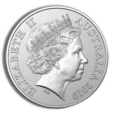 2019 1.5 oz Australian Bottlenose Dolphin Silver Coin — reverse view