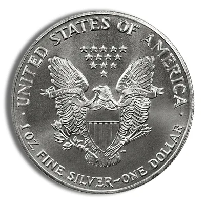 1989 Silver American Eagle - BU — reverse view