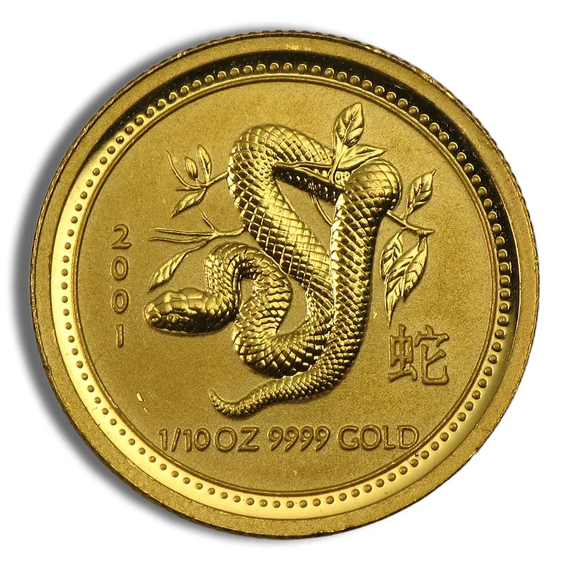 2001 1/10 oz Australia Gold Lunar Snake BU - Series I — Gold bullion from Standard Bullion