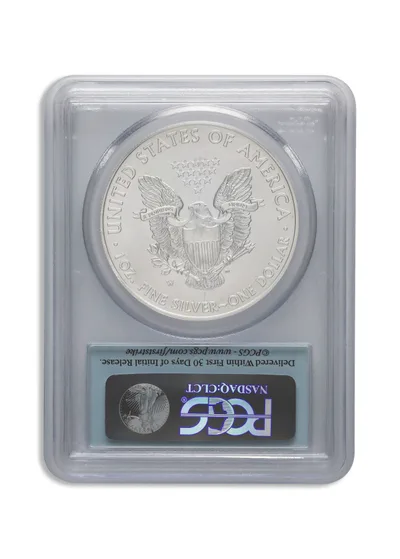 2015-W Burnished Silver Eagle PCGS SP70 FS — reverse view