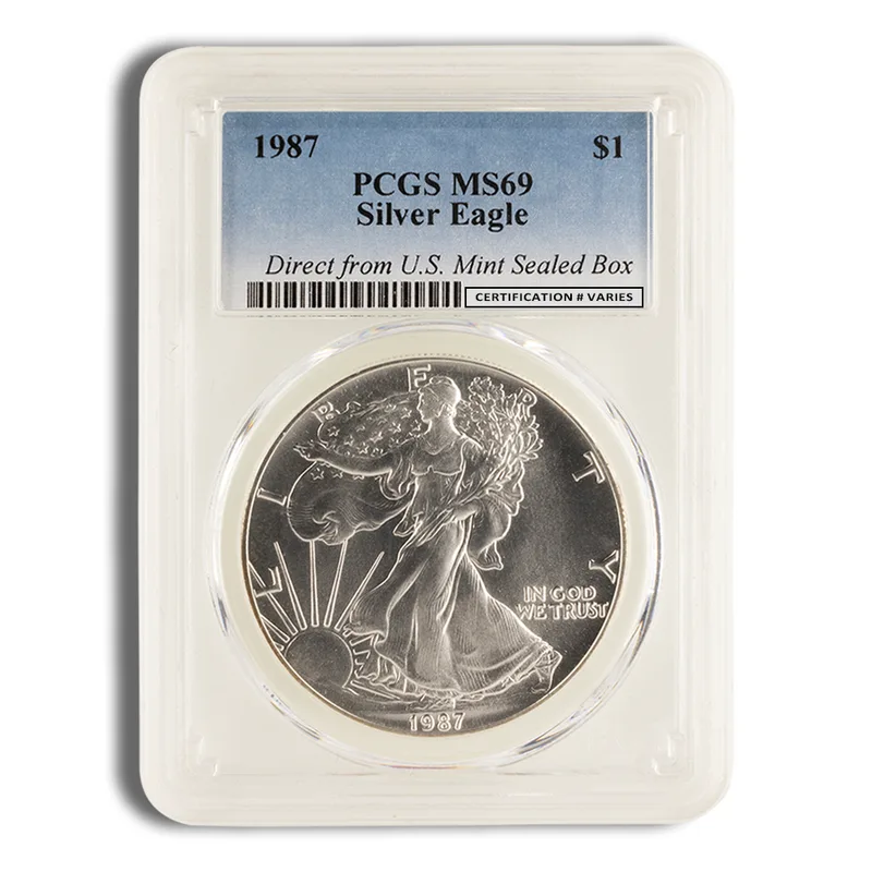 1987 Silver Eagle PCGS MS69 — Silver bullion from Standard Bullion