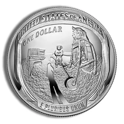 2019 Proof Silver Apollo 11 50th Anniversary Dollar <body> — packaging view