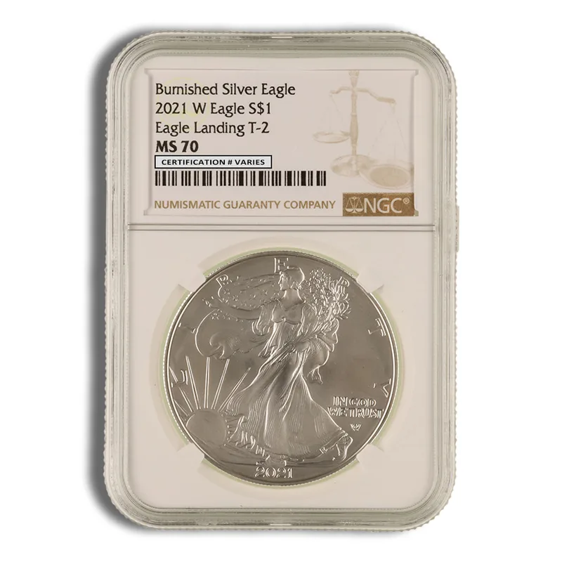 2021-W Burnished Silver Eagle NGC MS70 (Type 2) — Silver bullion from Standard Bullion