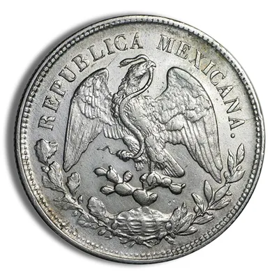 Mexico Silver Peso Cap & Rays (1898-1909) — reverse view