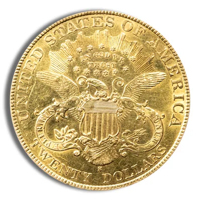 $20 Gold Liberty Double Eagle - Any Grade — reverse view