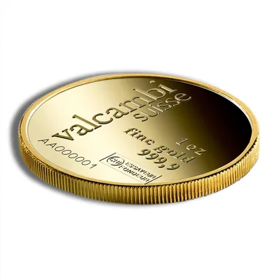 1 oz Gold Round - Valcambi (Carded) — detail view