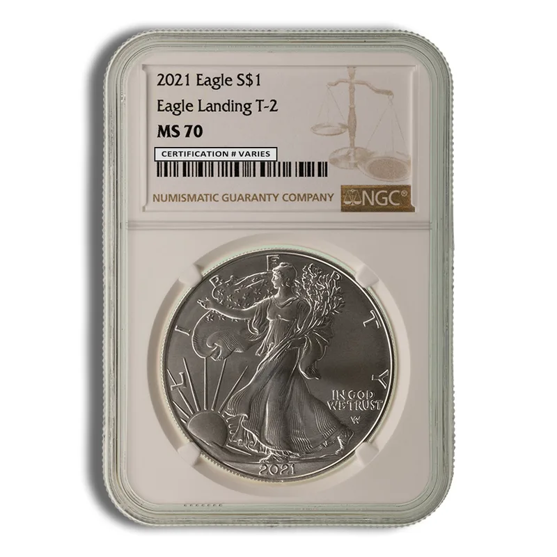 2021 Silver Eagle NGC MS70 (Type 2) — Silver bullion from Standard Bullion
