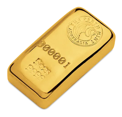 5 oz Gold Bar - Perth Mint (Cast) — packaging view