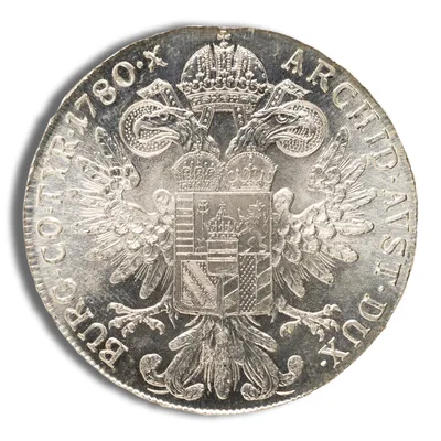 1780 Austria Maria Theresa Silver Thaler — reverse view