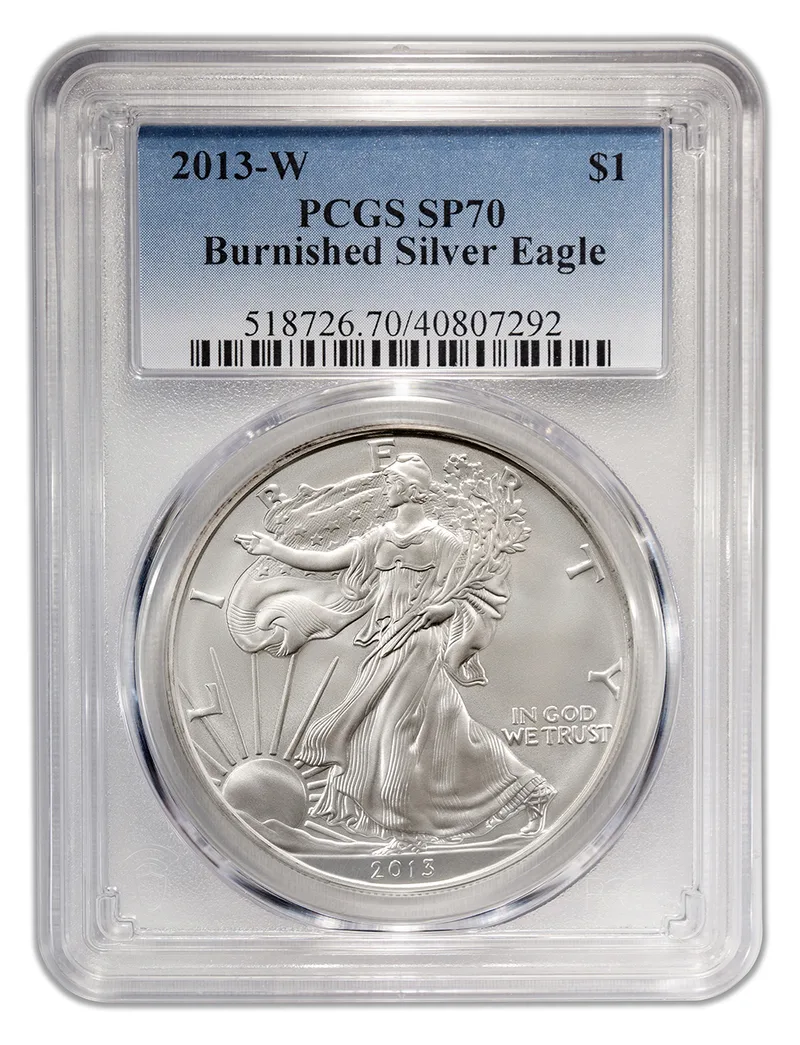 2013-W Burnished Silver Eagle PCGS SP70 — Silver bullion from Standard Bullion