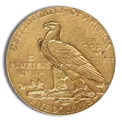 $5 Gold Indian Half Eagle - XF — reverse view