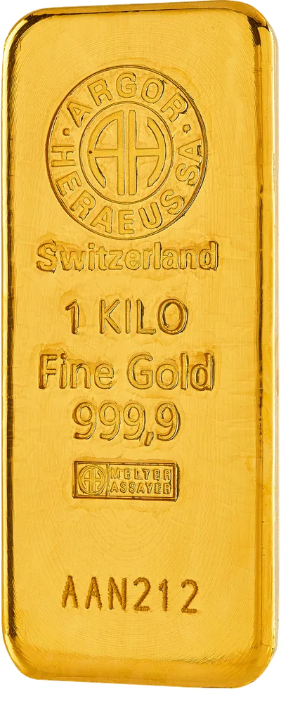 1 kilo Gold Bar - Argor-Heraeus (Cast) — Gold bullion from Standard Bullion