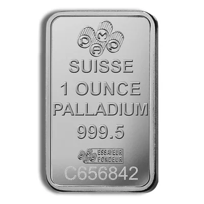 1 oz Palladium Bar - PAMP Fortuna (Carded) — detail view