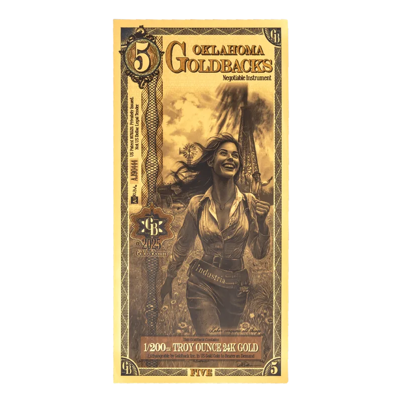 Oklahoma 5 Goldback — Gold bullion from Standard Bullion