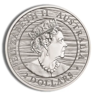 2021 2 oz Australian Wildlife Silver Coin — reverse view