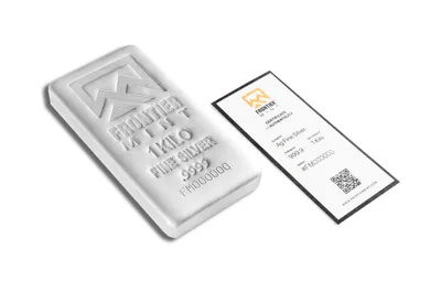 1 Kilo Silver Bar - Frontier Mint (Frosted) — packaging view